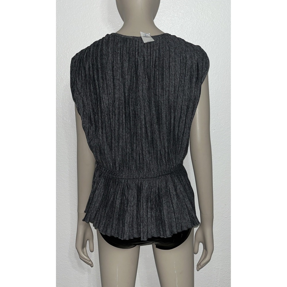 Banana Republic Pleated Peplum V Neck Sleeveless Top Drawstring Waist Sz S NWT - Picture 4 of 14